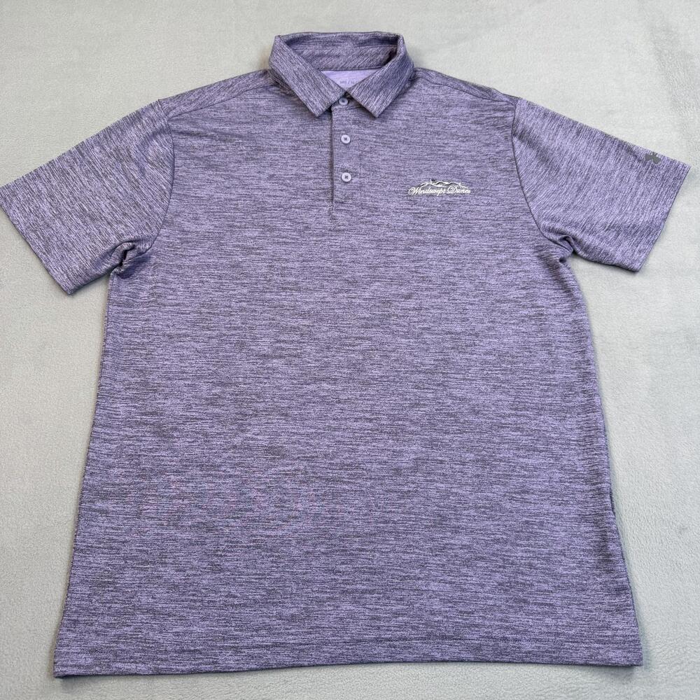 Under Armour Playoff Polo Shirt Mens Medium Purple Windswept Dunes Stretch Golf